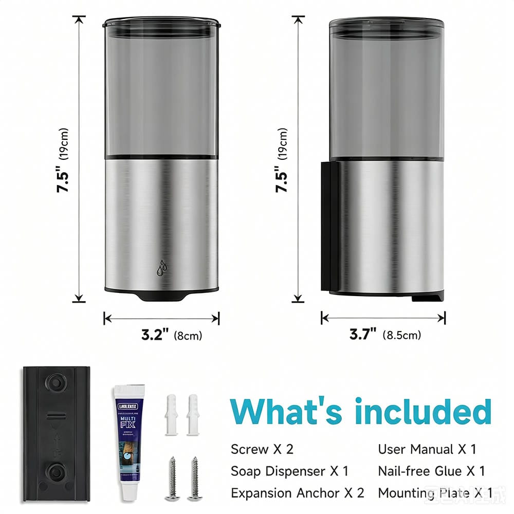 1213 Wall Mounted Automatic Liquid Soap Dispenser - Image 4