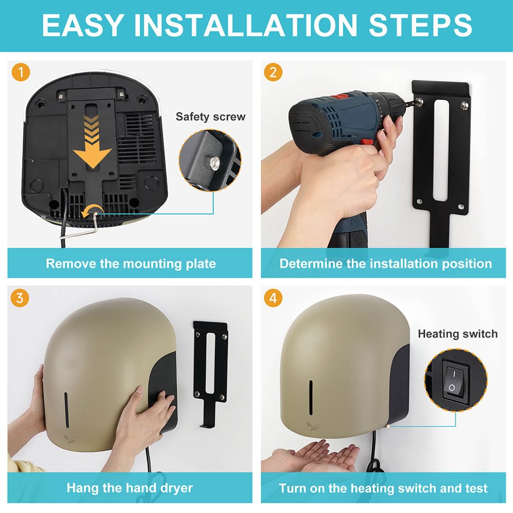 2637 Hot Air Plastic Hand Dryer - Image 4