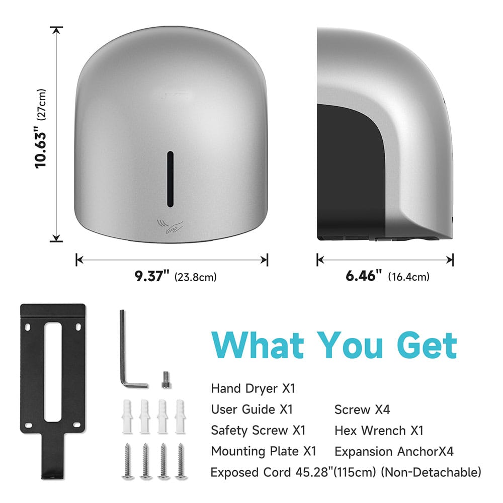 2637 Hot Air Plastic Hand Dryer - Image 3