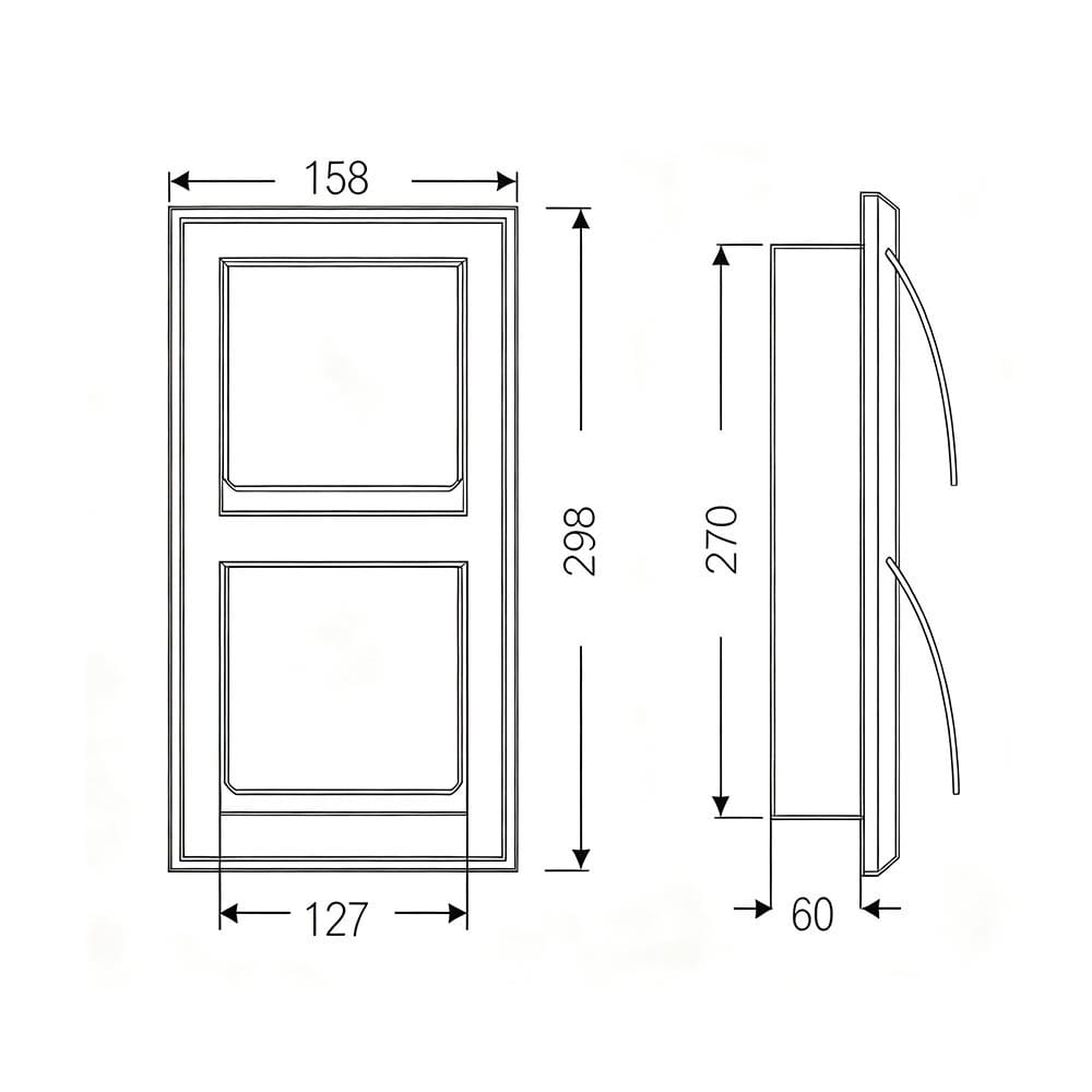 2332L Stainless Steel Double Recessed Toilet Paper Holder