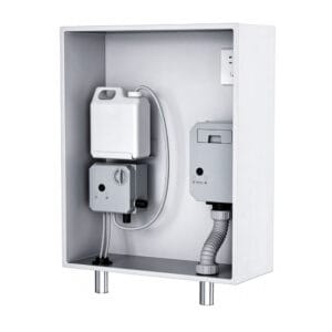 behind mirror soap dispenser hand dryer, touchless operated